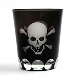 Skellington Skull And Crossbones Glass