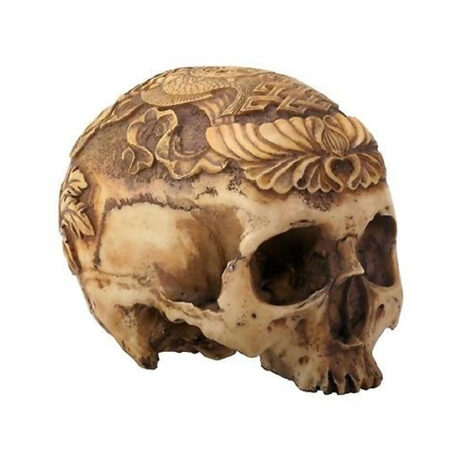 Tibetan Skull With 8 Auspicious Symbols