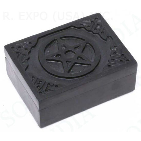 Pentagram Black Soapstone Box