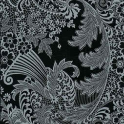 Paradise Lace Black W/Grey Print Oil Cloth