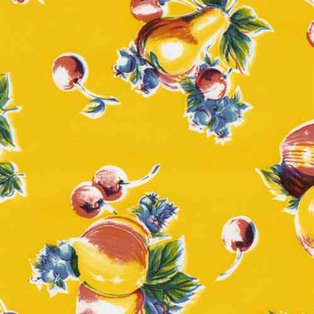 Pears & Apples Yellow Oil Cloth