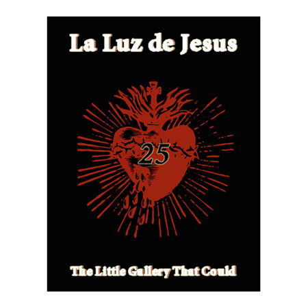 cover of La Luz de Jesus book, black cover with red sacred heart