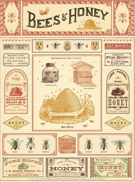 Bees + Honey Flat Wrap/ Poster