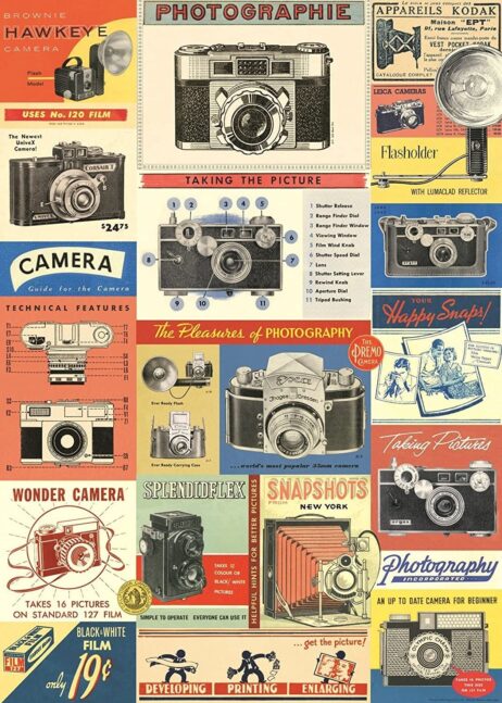 Vintage Camera Flat Wrap