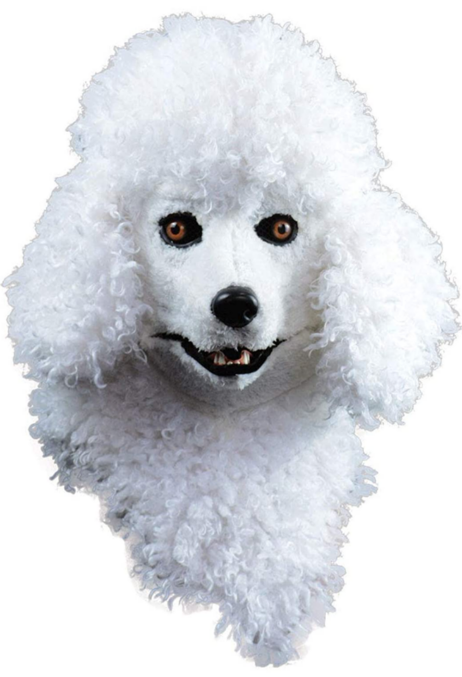 White Poodle Moving Mouth Mask