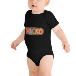 baby short sleeve one piece black front 62a8df71f395c