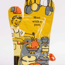 Man with a Pan Oven Mitt