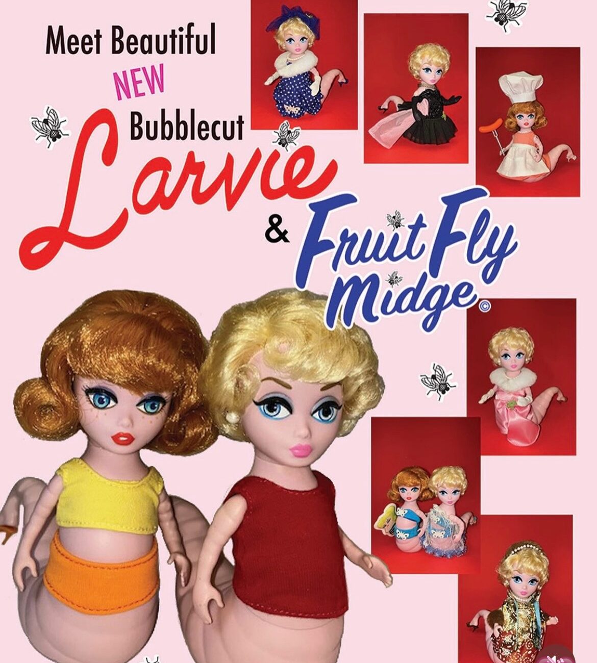 Bubble Cut Larvie + Fruit Fly Midge Dolls