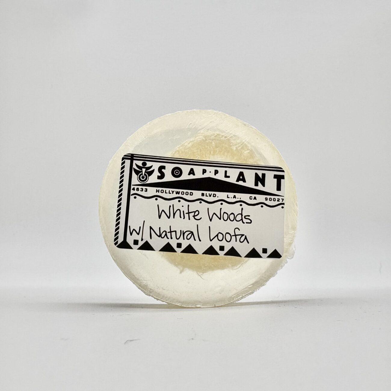 Round soap with loofa inside