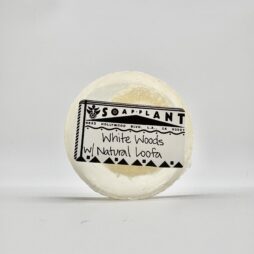 Round soap with loofa inside