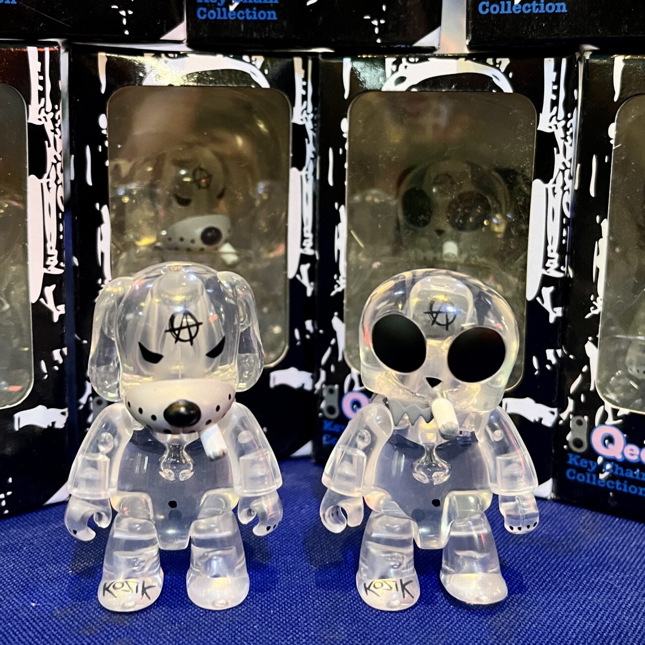 Transparent Dog + Skull Anarqee 2.5” Qees by Frank Kozik
