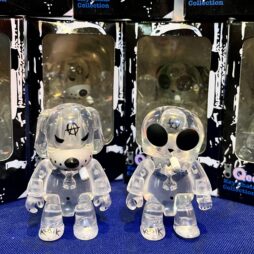 Transparent Dog + Skull Anarqee 2.5” Qees by Frank Kozik