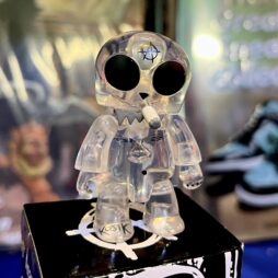 Transparent Dog + Skull Anarqee 2.5” Qees by Frank Kozik