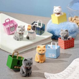 Flocked Cats in Paper Bags Blind Box