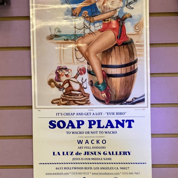 Soap Plant Calendar with a woman sitting on a barrel as the image